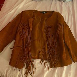 Brown jacket with fringes